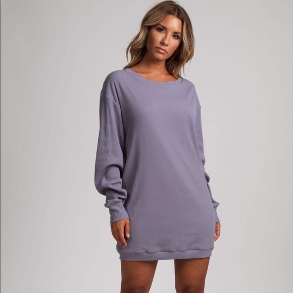 Meshki Jolean Wide Neck ribbed Longline Sweater